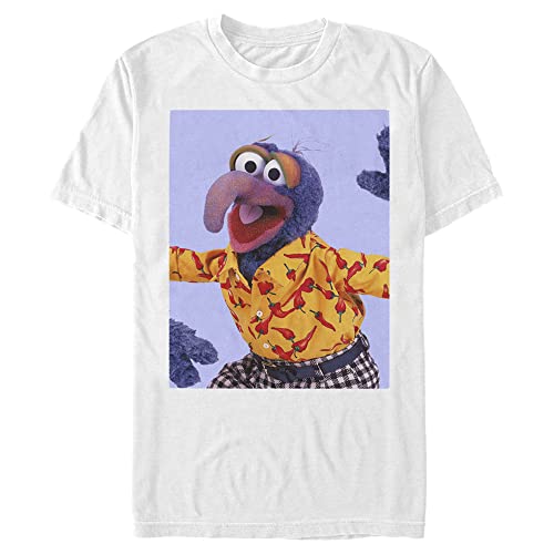 T-shirt Gonzo Disney blanc imprimé de style haut de coton pour homme fort