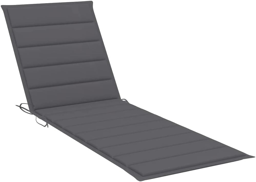 Sun Lounger Cushion,Outdoor Chaise Lounge Cushion, Patio Furniture Cushion,Universal Seat Cushions,with Ties,Wear-Resistant,Durable,Anthracite 78.7"x19.7"x1.6" Fabric(Priority Delivery)