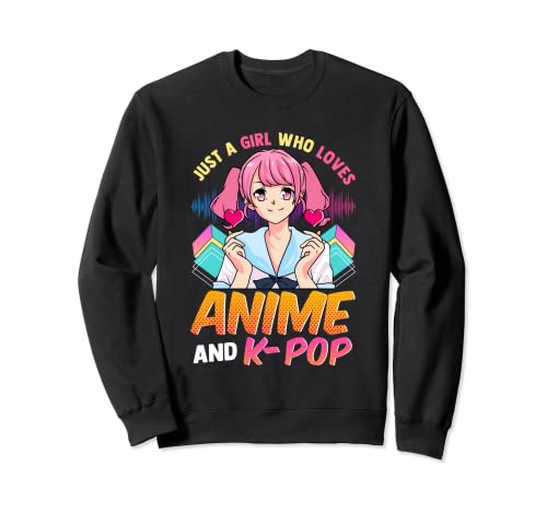 Solo una chica que ama anime y K-Pop Soundwaves Teen Anime Sudadera