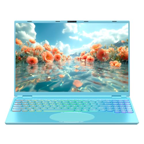 Image of 16 inch Blue Laptop Computer, Alder Lake N95 CPU, 16GB DDR4 RAM, 512GB SSD | 1920x1200 FHD+ IPS Display /Color Backlit KB /Face Recognition /Win 11 Pro Computer PC for Business Work Study