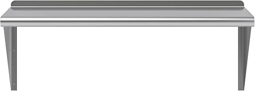 Vista 171 de AmGood Estante de pared de acero inoxidable de 60 pulgadas de largo x 8 pulgadas de profundidad Certificado NSF Estantería de metal