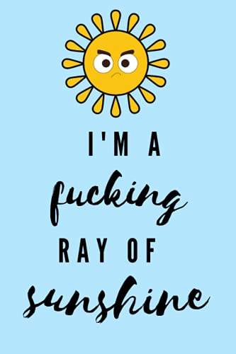 I'm a Fucking Ray of Sunshine Blue Lined College Ruled Notebook: Unique Gift Idea For Friends & Loved Ones