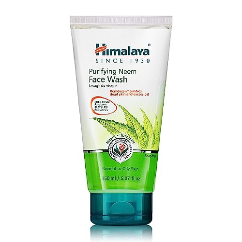 Himalaya Purifying Neem Face Wash for Deep Cleaning & Occasional Acne, Gentle Non-Drying Daily Cleanser, Free from Parabens, SLS and Phthalates, 150 ml (5.07 oz)