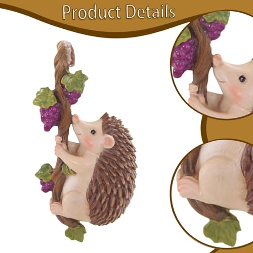 Figurine de hérisson en résine miniature aux détails soignés pour pot