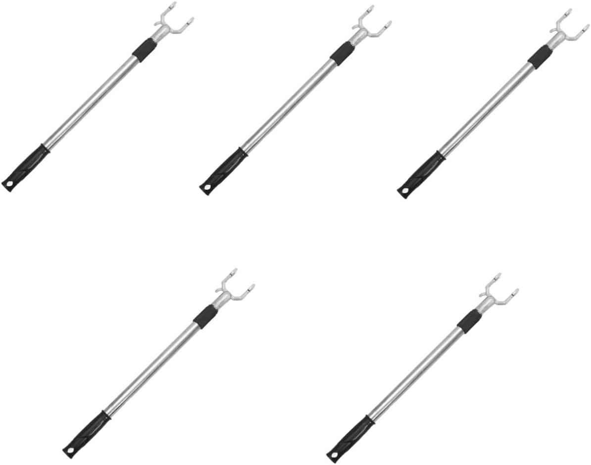 Garneck 5pcs Curtain Rod No Drilling Closet Rod Extender Easy Extendable Clothes Pole Space Saving