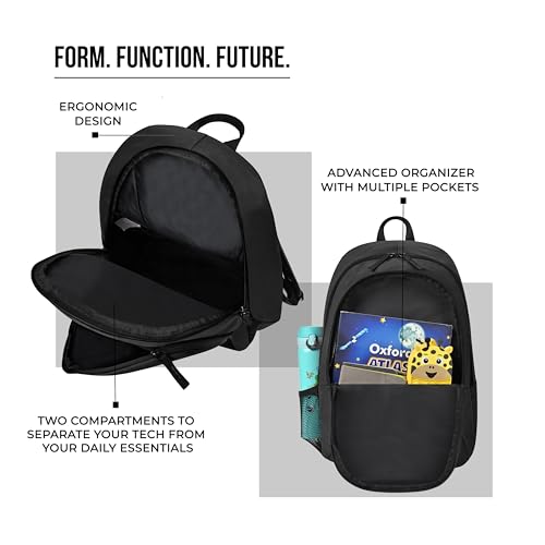 Image of Gear Eco 4 18 inch /19L Medium Water Resistant Daypack | Casual Backpack | Travel Backpack for Men /Women (Black - Black)