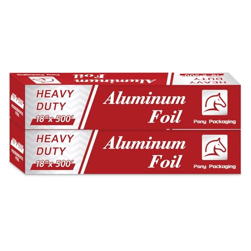 2 Count Heavy Duty Aluminum Foil Roll For Food 18 Inches 500 Ft Heavy Duty Food Safe Foil Wrap Pony Package