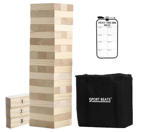 Outdoor Games Large Tumble Tower 54 Wood Blocks...