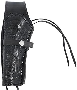 Hand-Tooled Leather Holster, 6, Black, Left Hand