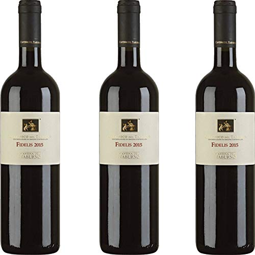 Fidelis Dop | Vino Aglianico del Taburno | Vino Rosso | Cantina del Taburno | Confezione 3 Bottiglie da 75 Cl | Idea Regalo