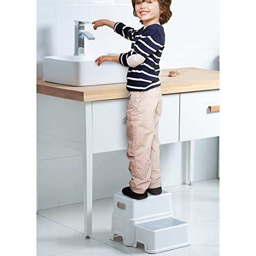image for Victostar Toddler Step Stool,2 Kids Step Stool for Bathroom Sink,Baby 