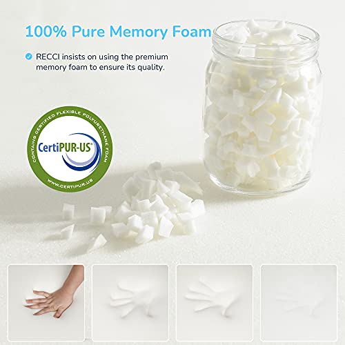 RECCI 3 Inch Memory Foam Mattress Topper Queen, PressureRelieving Mattress Topper for Back Pain
