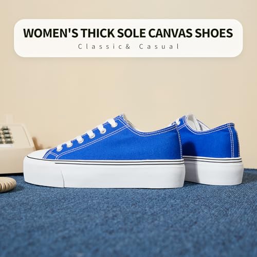 Image of hash bubbie Womens Platform Canvas Sneakers Tennis Shoes | low top non Slip on walking breathable casual comfortable fashion lace up
