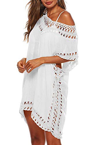 Image of Adisputent Womens Swimsuits Cover Ups Crochet Chiffon Beach Cover Bathing Suit Bikini Wear Coverups Dress
