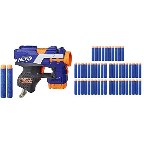 Image of Nerf Micro Shots N-Strike Elite Rough Cut 2x4 with 50 Extra Elite Darts Pack, Ages 8 and Up