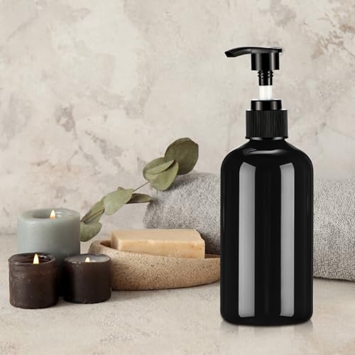 Image of CroBlissful 48 Pcs Empty Plastic Pump Bottles 8oz Refillable Lotion Pump Bottle Containers with Dispenser for Shampoo, Conditioner, Face Cream, Massage Oil, Liquid Soap (Black)