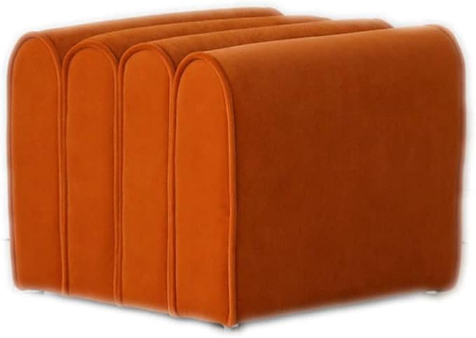 Minimalist Fashion Creative Home Entrance Porch Stool for Shoe Replacement Stool, Creative Stool Low Stool Sofa Stool for Living Room Bedroom Homecasual/Short Orange