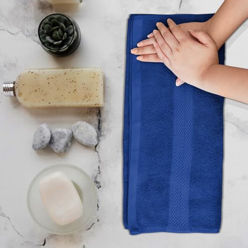 Avalon Towels Luxury Hand Towels Size 16x28 Inches Pack of 6 - Premium Cotton, Soft and Highly Absorbent Hand Towels for Bathroom, 600 GSM Face Towels, Hotel & Spa Quality, Quick Dry (Royal Blue) by Avalon Towels - Image 4