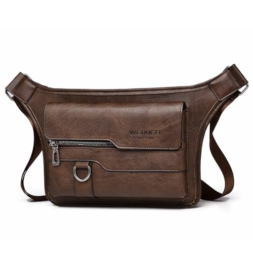 Bolso bandolera de piel para hombre estilo crossbody vintage para trabajo viaje y senderismo