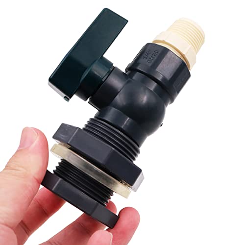 WANGCL 3/4 Inch PVC Spigot Rain Barre Faucet Kit Rain Barrel Valve with Bulkhead Fitting Adapter for Water Tanks Aquariums Tubs Pools - Image 3