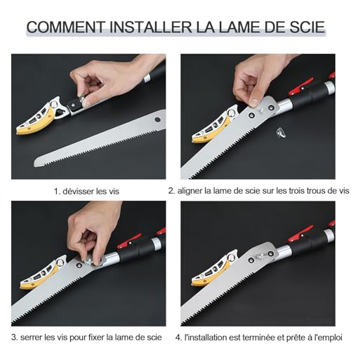 1.8-4mTeleskop Astschere Gartenschere Astschere zum Schneiden und Fixieren Leichte Astsäge zum Beschneiden hoher Äste Obsternte Laubschnitt mit Klinge