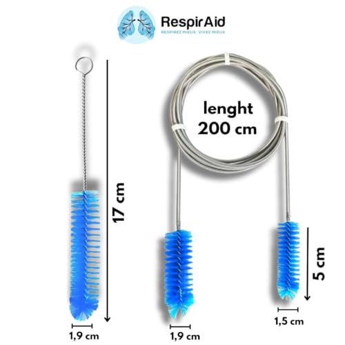 CPAP-Reinigungsset für ResMed, Löwenstein, Philips | Reinigungsbürste für Maske, Schlauch und Gerät | Zubehör zur Reinigung und Pflege bei Schlafapnoe, enthält Bürsten, Haken und Staubbeutel