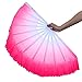 ZooBoo 1 Pair Plastic Taichi Kungfu Fan Dancing Fans Sports Folding Hand Fan 13 inch (Pink)