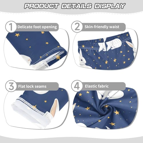 White Rabbit Star Girls Leggings Athletic Pants Tights Stretch Bottom3