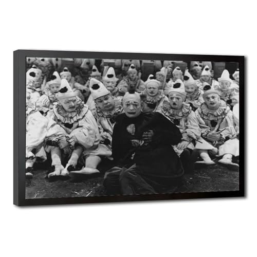 Impression vintage sur toile de cirque avec clown triste pour déco murale de bureau 61x91cm