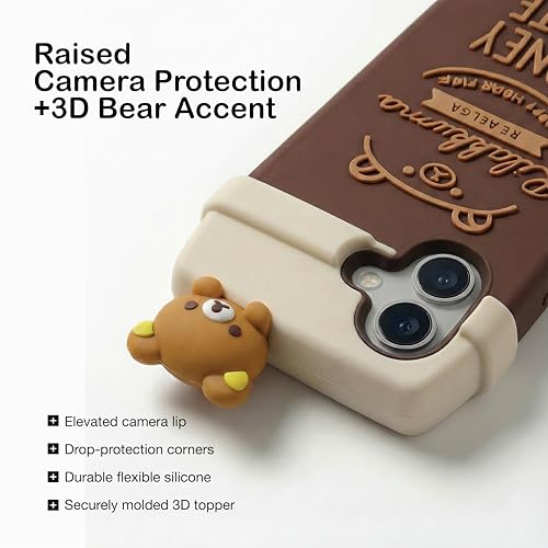 Image of amazon basics Cute 3D Latte Coffee Silicone Phone Case for iPhone 17 | Soft Protective Cartoon Back Cover | iPhone Back Case for iPhone 17