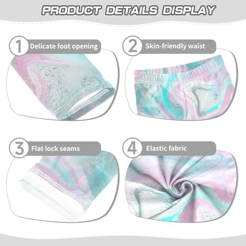 Girls' Leggings Modern Light Texture Ankle Length Printed Leggings Comfort Pants for Kids 4-10 Years4