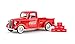 Coca-Cola 1937 Ford Pickup Truck, 6 Bottle Carton Accessories 1/24 Diecast Model Car Motorcity Classics, 7-inch Long, Red, Zinc