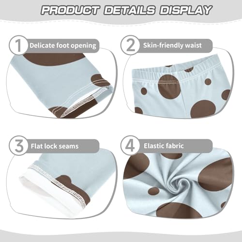 Light Blue Dot Girls Leggings,Workout Leggings for Girls Toddler Athletic Legging Size for 3-10T3