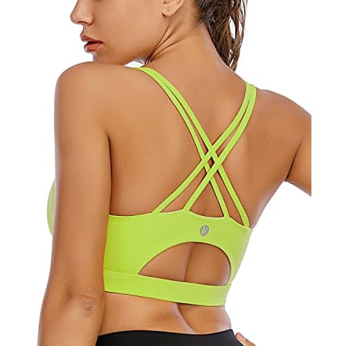 RUNNING GIRL Sports Bras for Women,Padded Sports Bra Tank Top Sexy Crisscross Back High Impact Longline Workout Yoga Bra
