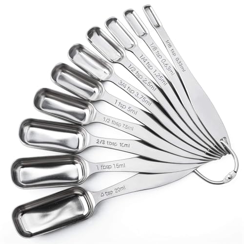 FANGSUN Stainless Steel Measuring Spoons Set of 10