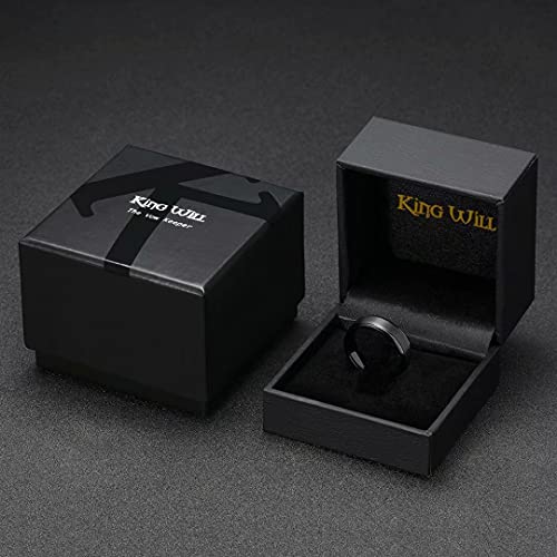 Image of King Will Classic Tungsten Wedding Band for Men, 6 /7 /8 /9 /10mm Widths, Polished Finish Step Edge Matte Rings Comfort Fit