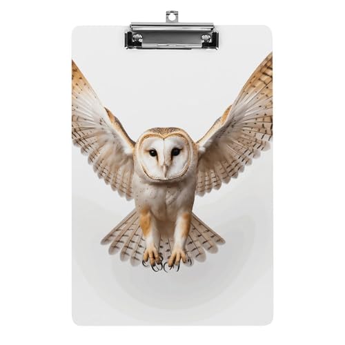軽量プラスチッククリップボード 納屋フクロウクリップボード 目立たないクリップ付き 標準レターサイズ 教師/オフィス用品用