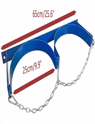 Support bouteilles oxygène usine double capacité 40L avec chaîne 65 cm - 3