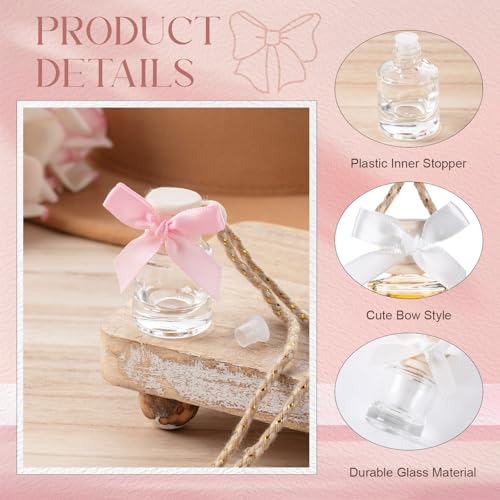 Image of Reallnaive 30 Pcs 30 Pcs Winter Car Diffuser Bottles Snowman Pumpkin Car Diffuser Winter Fall Hanging Empty Vehicle Air Freshener with Bow for Holiday Party Gift (Cylinder)