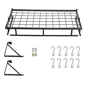 Deror Opknoping Pan, Metalen Opknoping Pan Pot Rack Wandmontage met 10 Haak Houders Keuken Opslag Organizer (45CM)
