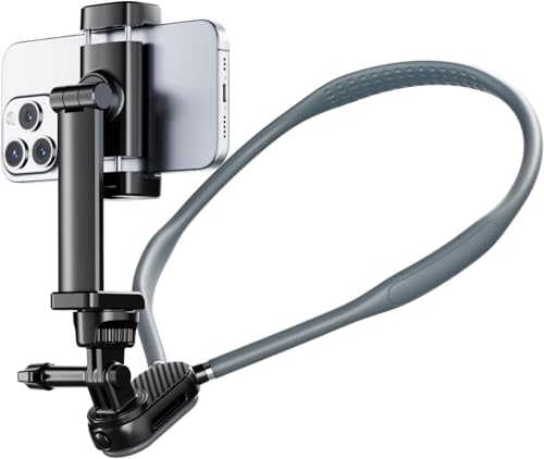 Image of Suicune Neck Phone Holder Recording with Anti-Shake Strap - POV /Vlog Neck Tripod Mount Hands-Free Filming, Universal for iPhone, Samsung Google Pixel, All Smartphones and Action Camera