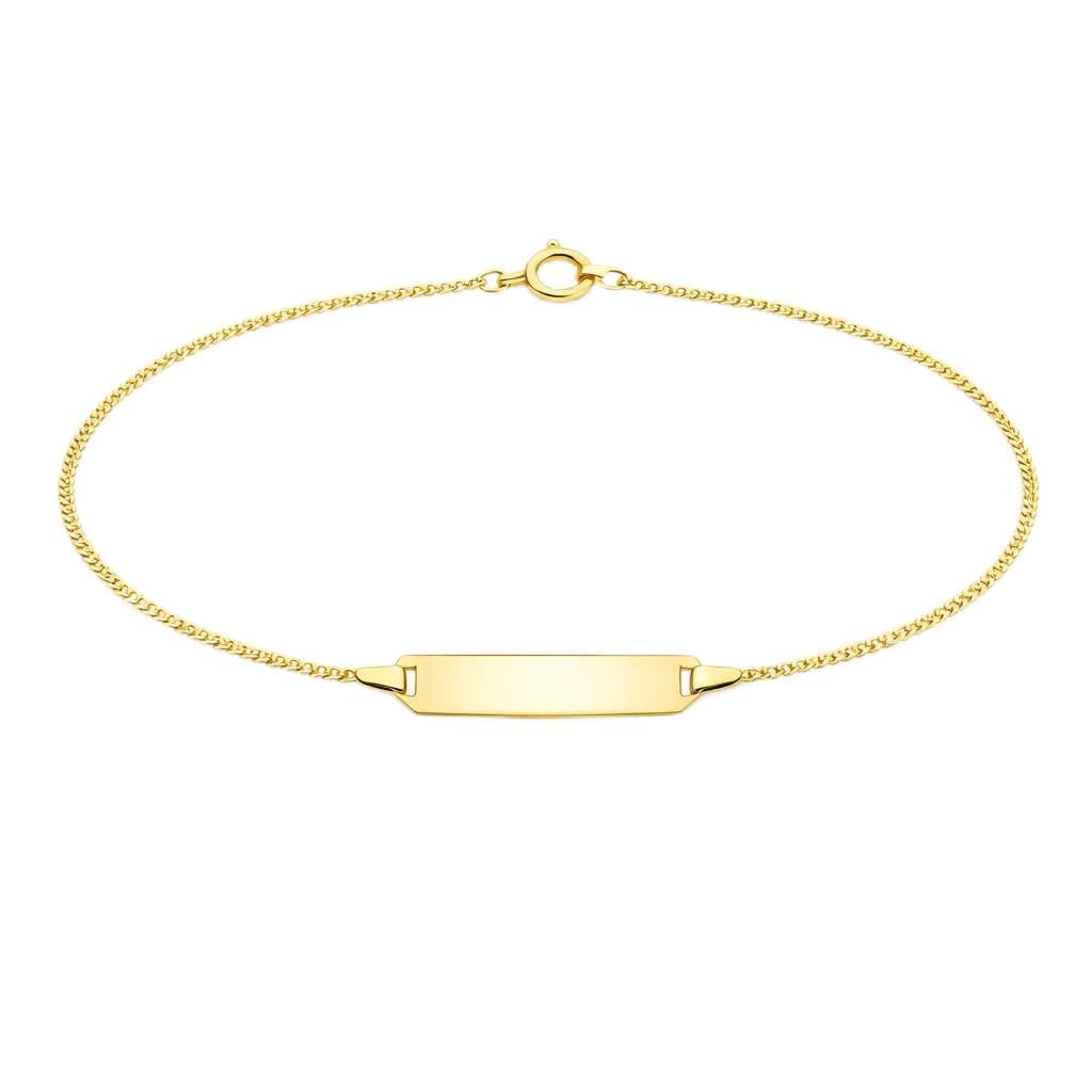 JC Trauringe Baby- & Kinder ID-Armband Goldarmband 333 Gold 14 cm I Panzerflach Armband mit Gravur Taufarmband Gold Namensarmband mit Namen Kinderschmuck | Nickelfrei | Made in Germany I 5.56030