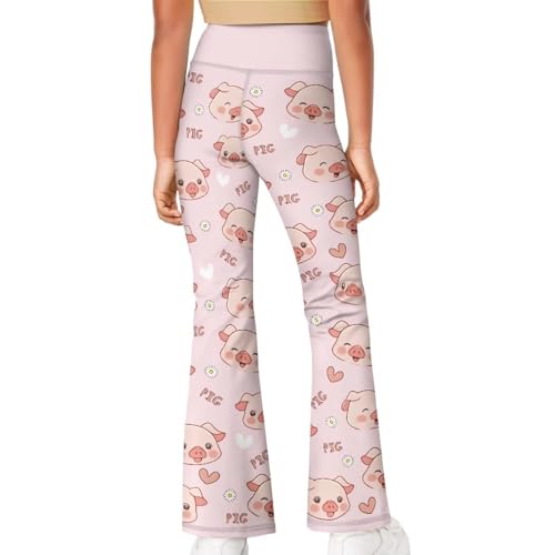 Cute Girl's Flare Leggings High Waisted Bell Bottom Pants Yoga Athletic Trousers4