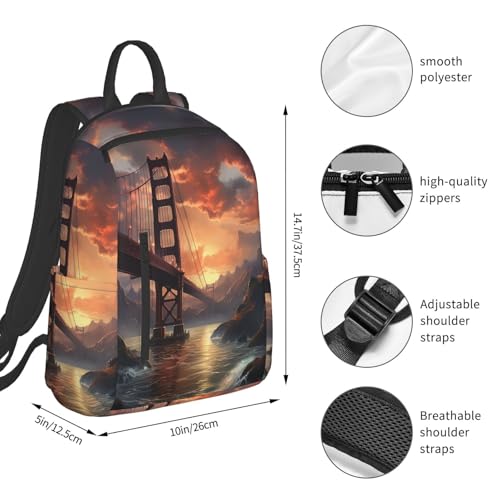 Backpack 14.7 inch Lightweight Large Bookbag Bridge Daypack for Travel Office Work2