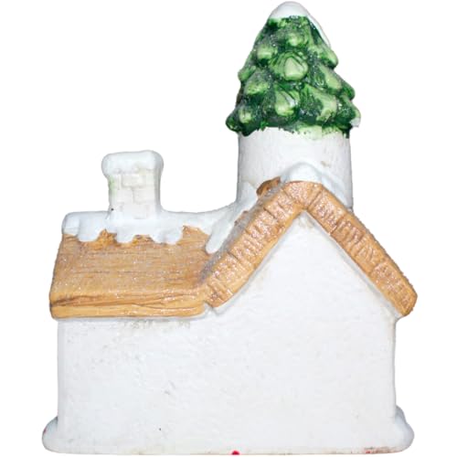 Decoração Natalina Casa do Papai Noel com Neve Iluminada LED Casa Enfeite Cenário Vila Para Mesas Pr