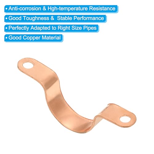 PATIKIL 3/4" Copper Pipe Clamp, 25 Pcs, Wall Mount, Two Holes, Anti-Corrosion, High-Temperature Resistance - Image 3