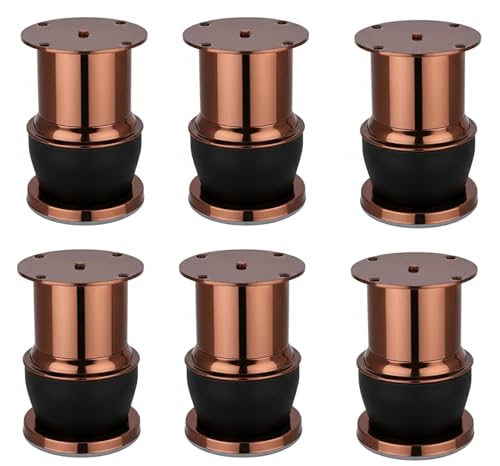 Image of JAGGER JAG410 4 inch INCH SS Steel Furniture Support Leg for Sofa, Bed, Cabinet, Wardrobe & Table | SS Strong & Durable Cabinet Support Leg | Easy Fit, Long-Lasting (6, Rose Gold /Black)
