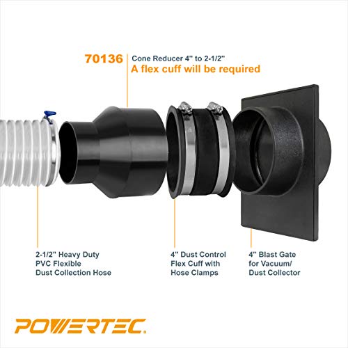 Powertec 70136 4-Inch Hose To 2-1/2 Inch Hose Cone Reducer #TOP7