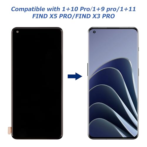 Image of New LCD Touch Screen Digitizer Assembly Compatible with Oneplus 1+10 Pro 1+9 pro /1+11 /Oppo FIND X5 PRO /Oppo FIND X3 PRO [6.7 inch] with Repair Tools-