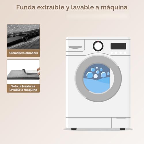 Miniatura 4 de Eheyciga Cama Perros Grande Ortopédica, 89x58x9cm Colchon Perro Con Espuma De Caja De Huevos, Colchoneta Perro Lavable, Dog Bed, Gris